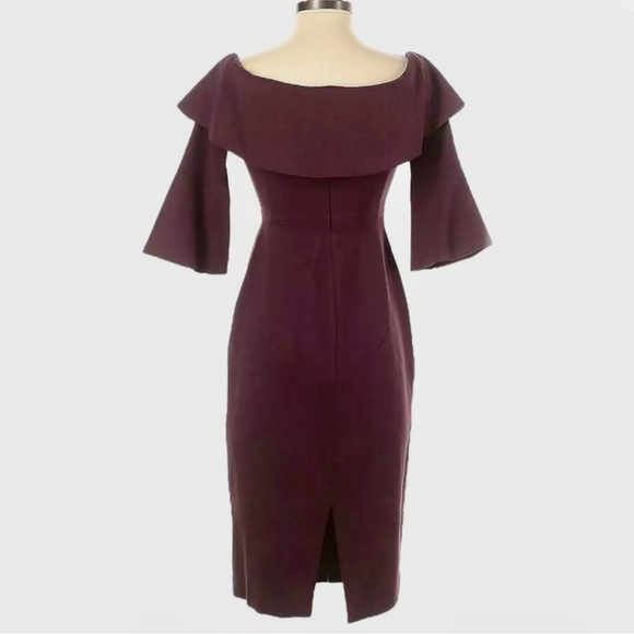 Aritzia Babaton Giovanni Midi Fitted Sheath Dress Deep Plum Size 0 - Picture 2 of 7